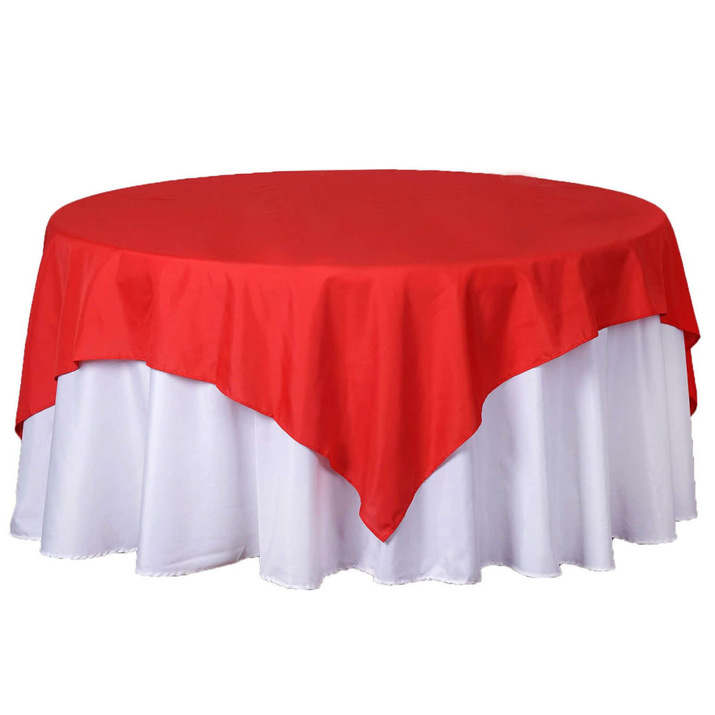 Polyester Square 70"x70" Tablecloth Red - Wrinkle-Resistant & Durable Table Cover