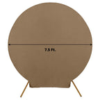 7.5ft Taupe Round Spandex Fit Party Backdrop Stand Cover