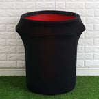 41-50 Gallons Black Stretch Spandex Round Trash Bin Container Cover