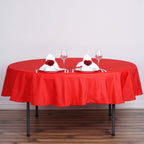 Polyester 70" Round Tablecloth Red - Durable & Wrinkle-Resistant Table Cover