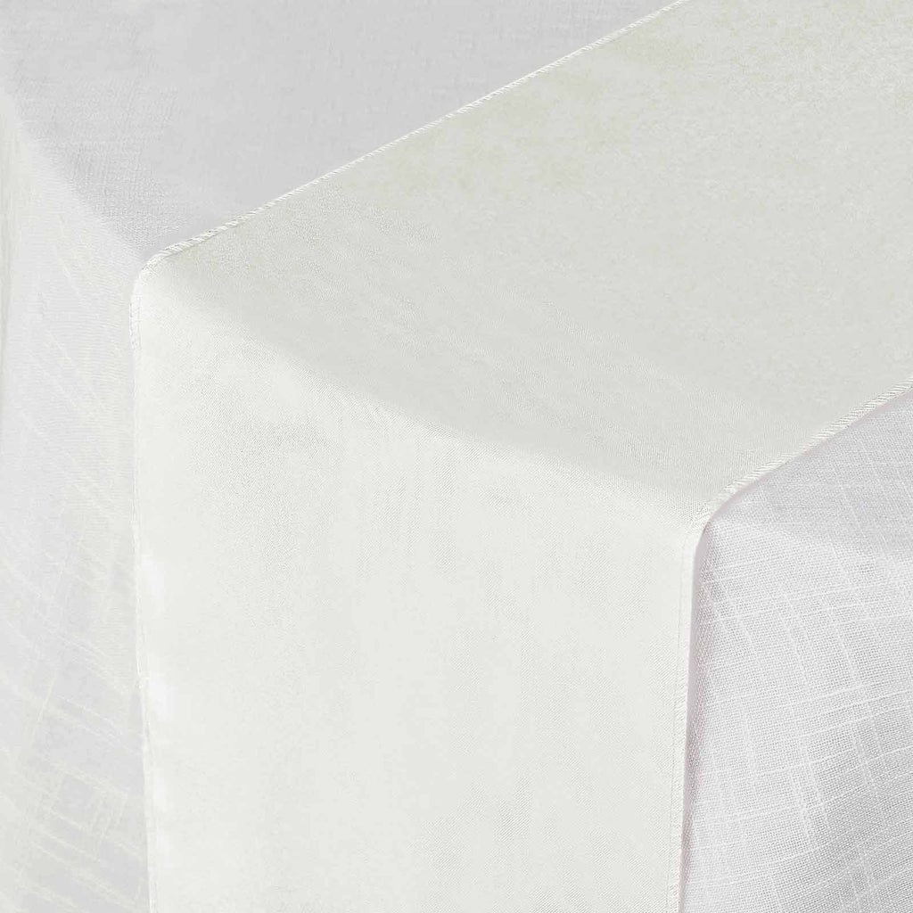 Polyester 12"x108" Table Runner Ivory - Durable & Wrinkle-Resistant Table Decor