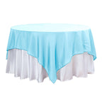 Polyester 90"x90" Table Overlay Square Tablecloth Light Blue - Wrinkle-Resistant & Durable Table Cover