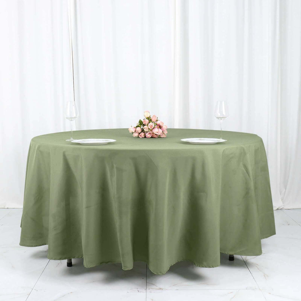 Polyester 108" Round Tablecloth Dusty Sage Green - Wrinkle-Resistant Table Cover