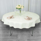 Premium Polyester 70" Round Tablecloth Ivory - Stain and Wrinkle-Resistant 220GSM Table Cover