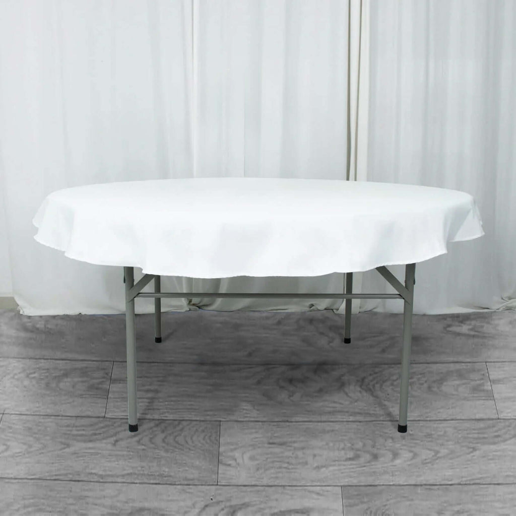Premium Polyester 70" Round Tablecloth White - Stain and Wrinkle-Resistant 220GSM Table Cover for Weddings & Events
