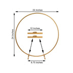 Round Wedding Arch Table Centerpiece Metal Gold - Hoop Wreath Tabletop Decor for Receptions 24"