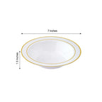 10-Pack Plastic Soup Bowls White with Gold Rim - Stylish Disposable Bowls for Parties 12oz