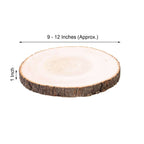 12" Dia Natural Wood Charger Plates With Bark Edge Wood Slice Chargers Rustic Wedding Table Settings