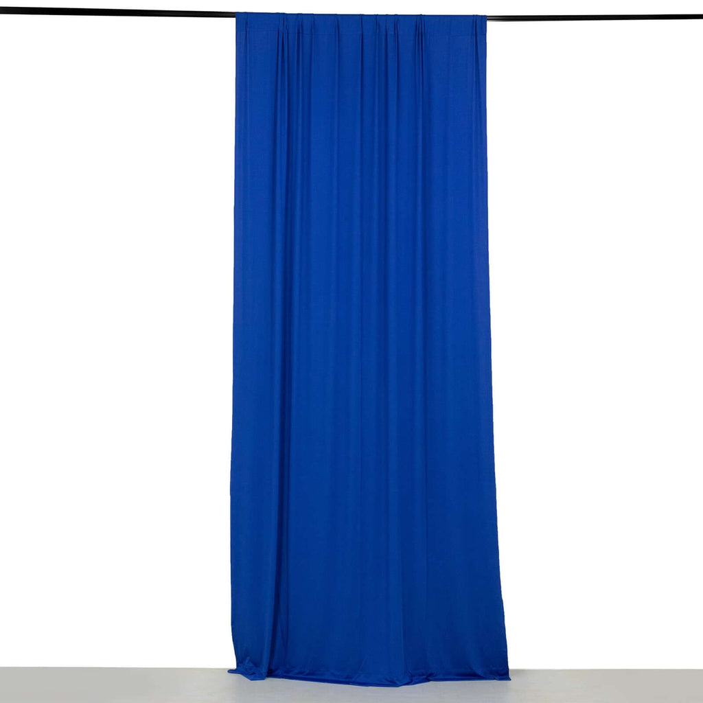 Royal Blue 4 - Way Stretch Spandex Event Curtain Drapes, Wrinkle Free Backdrop Event Panel with Rod Pockets - 5ftx10ft - Bell Racket Store