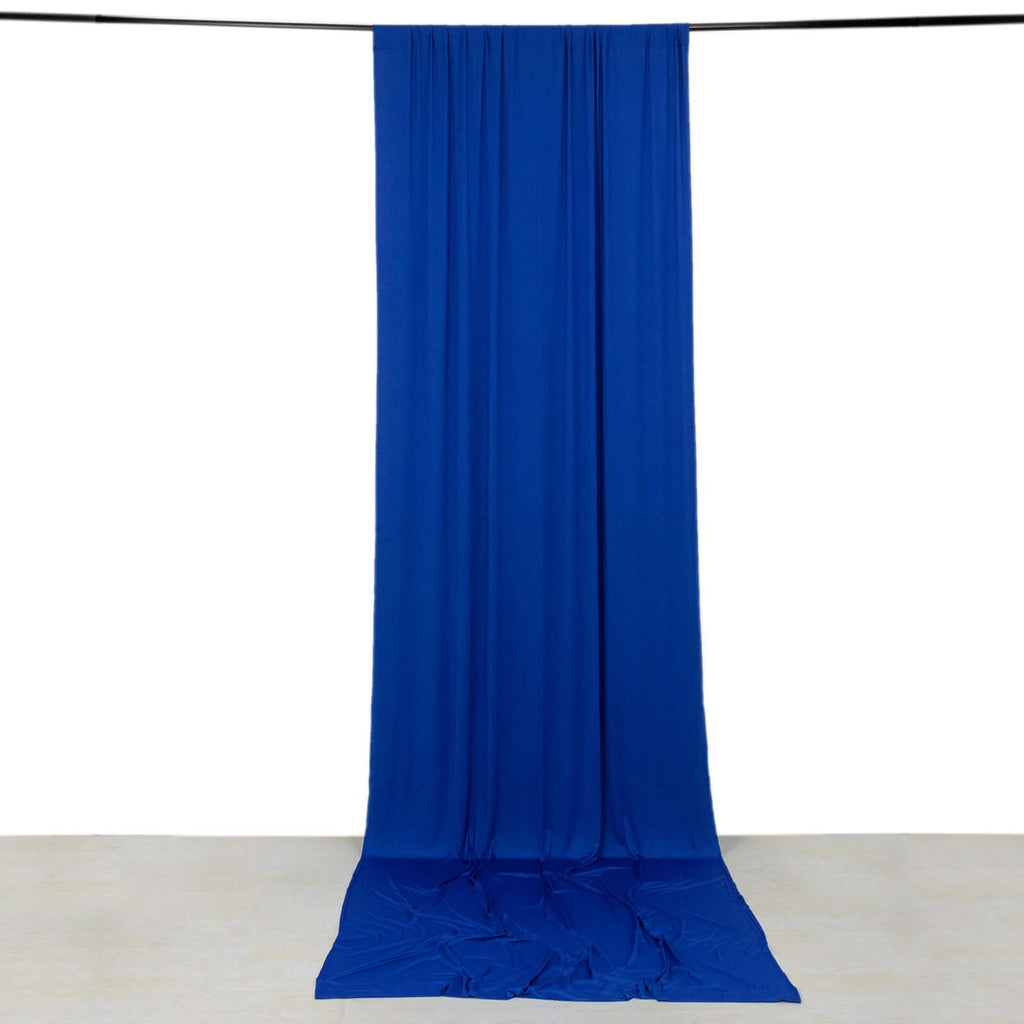 Royal Blue 4 - Way Stretch Spandex Event Curtain Drapes, Wrinkle Free Backdrop Event Panel with Rod Pockets - 5ftx14ft - Bell Racket Store
