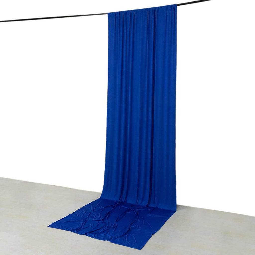 Royal Blue 4 - Way Stretch Spandex Event Curtain Drapes, Wrinkle Free Backdrop Event Panel with Rod Pockets - 5ftx14ft - Bell Racket Store