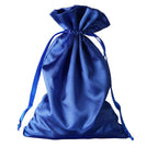 12 Pack 6"x9" Royal Blue Satin Wedding Party Favor Bags, Drawstring Pouch Gift Bags