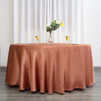 Satin 120" Round Tablecloth Terracotta (Rust) - Stylish Seamless Table Cover