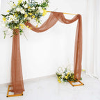 18ft Terracotta (Rust) Sheer Organza Wedding Arch Drapery Fabric, Window Scarf Valance