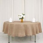 Faux Burlap Jute 90" Round Tablecloth Natural - Rustic Event Table Linen