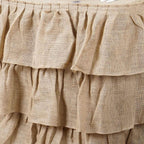 Burlap 14ft Table Skirt Natural 3 Tier Ruffled Design for Rustic Weddings & Country Events