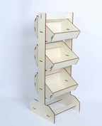 3-Tier Wooden Display Rack Basket Floor Standing Design Natural - Rustic Tabletop Cupcake Dessert Shelf Holder 33"