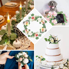 200 Pcs Artificial Eucalyptus Leaves Decor Frosted Green - Lifelike Faux Greenery Petals for Rustic-Themed Parties Arrangements & Decor Projects