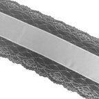 Faux Burlap Jute 16"x108" Table Runner White With Lace Edging - Rustic Farmhouse Table Linen