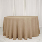 Faux Burlap Jute 108" Round Tablecloth Natural - Rustic Event Table Linen