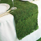 Moss 14"x48" Table Runner Green - Natural Preserved Design with Fishnet Grid for Unique Events
