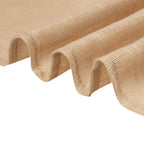 Faux Linen 120" Round Tablecloth Natural - Slubby Texture Wrinkle-Resistant Seamless Table Cover