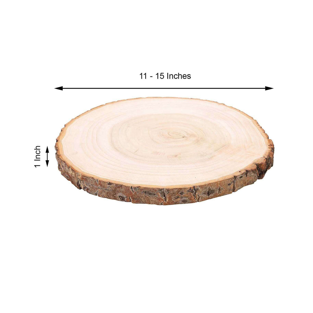 Rustic Poplar Wood Slices Round - Unique Decor for Tables & Events 15" Dia