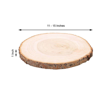 Rustic Poplar Wood Slices Round - Unique Decor for Tables & Events 15" Dia
