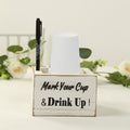 Rustic Wooden Solo Cup Holder Whitewashed with Black Marker - Farmhouse Party Dispenser Box 5.5" - Bell Racket Store