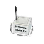 Rustic Wooden Solo Cup Holder Whitewashed with Black Marker - Farmhouse Party Dispenser Box 5.5" - Bell Racket Store