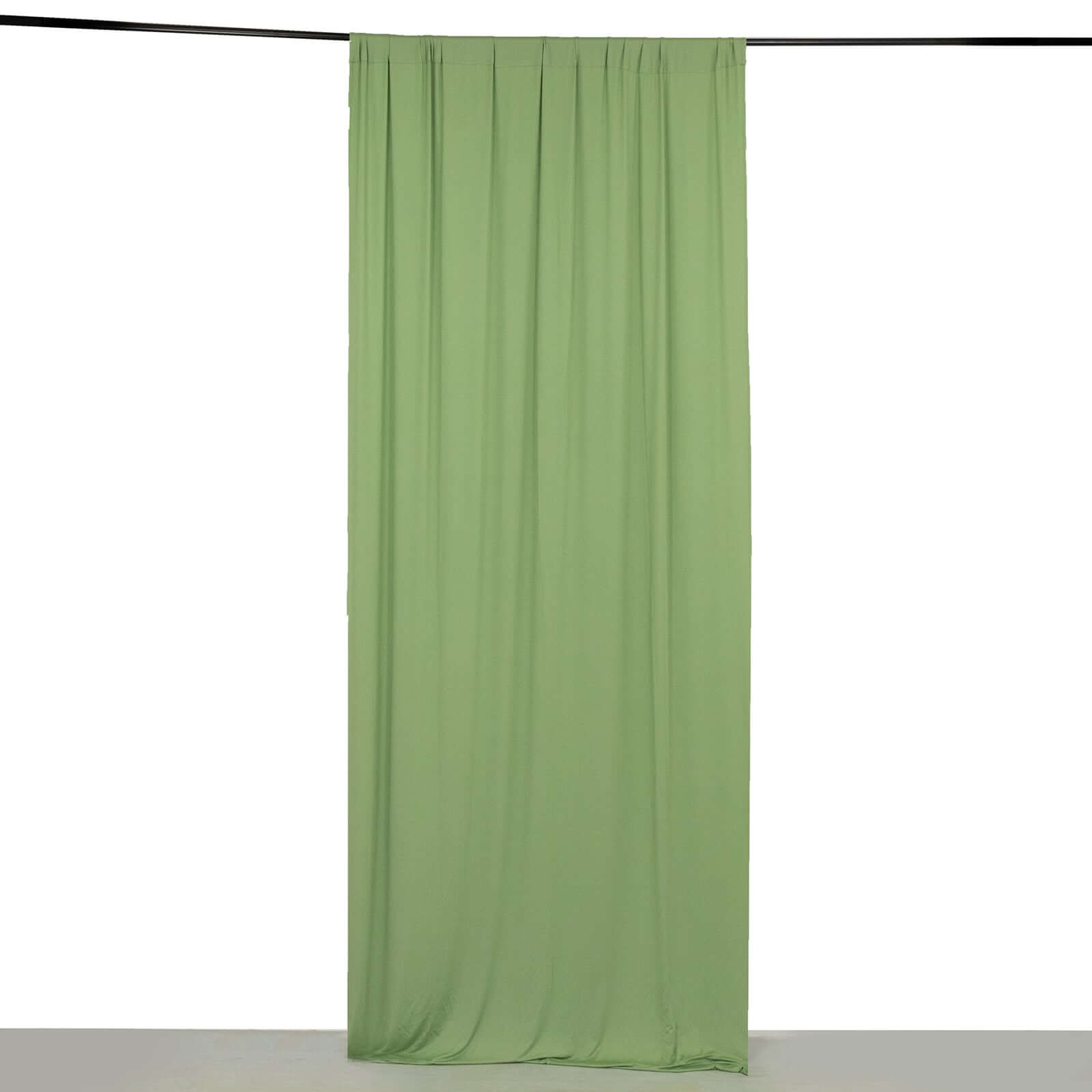Sage Green 4 - Way Stretch Spandex Event Curtain Drapes, Wrinkle Free Backdrop Event Panel with Rod Pockets - 5ftx10ft - Bell Racket Store