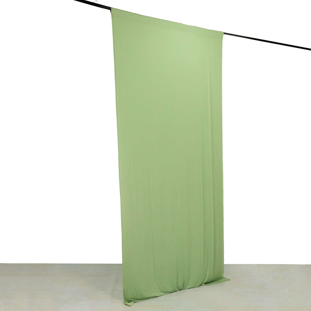 Sage Green 4 - Way Stretch Spandex Event Curtain Drapes, Wrinkle Free Backdrop Event Panel with Rod Pockets - 5ftx10ft - Bell Racket Store