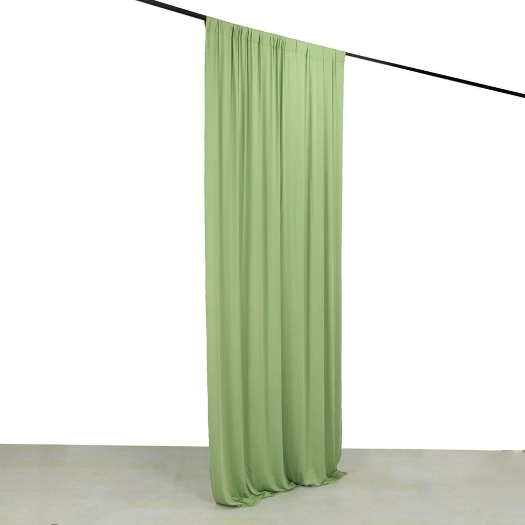 Sage Green 4 - Way Stretch Spandex Event Curtain Drapes, Wrinkle Free Backdrop Event Panel with Rod Pockets - 5ftx10ft - Bell Racket Store