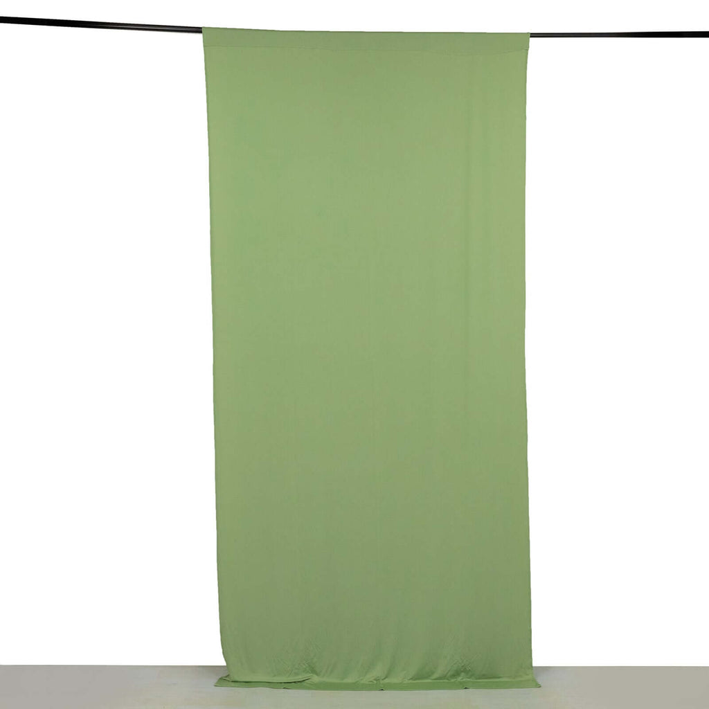 Sage Green 4 - Way Stretch Spandex Event Curtain Drapes, Wrinkle Free Backdrop Event Panel with Rod Pockets - 5ftx10ft - Bell Racket Store