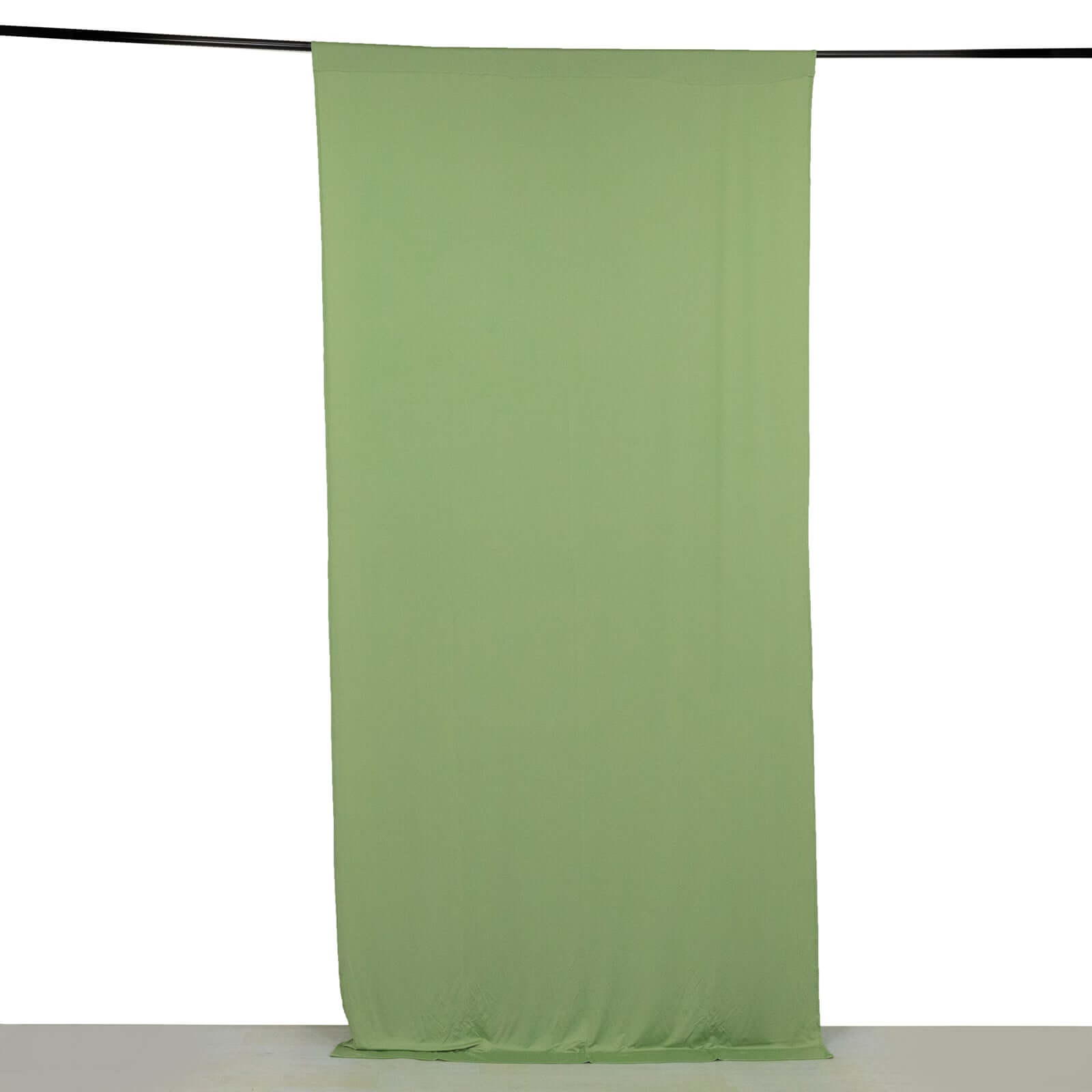 Sage Green 4 - Way Stretch Spandex Event Curtain Drapes, Wrinkle Free Backdrop Event Panel with Rod Pockets - 5ftx10ft - Bell Racket Store