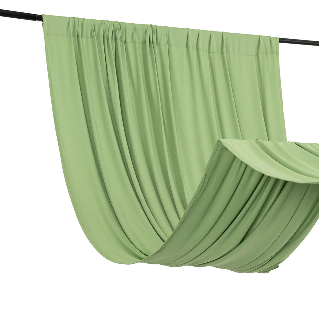 Sage Green 4 - Way Stretch Spandex Event Curtain Drapes, Wrinkle Free Backdrop Event Panel with Rod Pockets - 5ftx14ft - Bell Racket Store