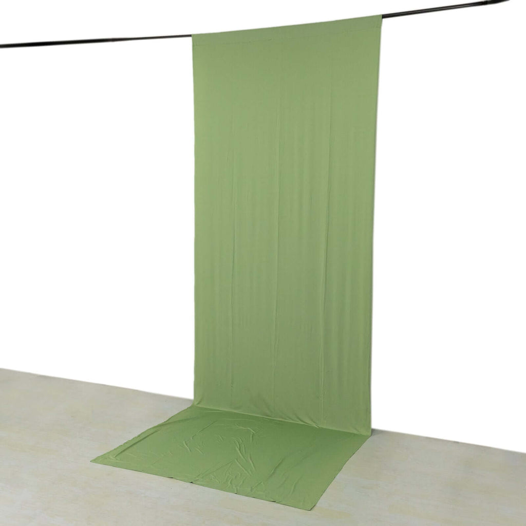 Sage Green 4 - Way Stretch Spandex Event Curtain Drapes, Wrinkle Free Backdrop Event Panel with Rod Pockets - 5ftx14ft - Bell Racket Store