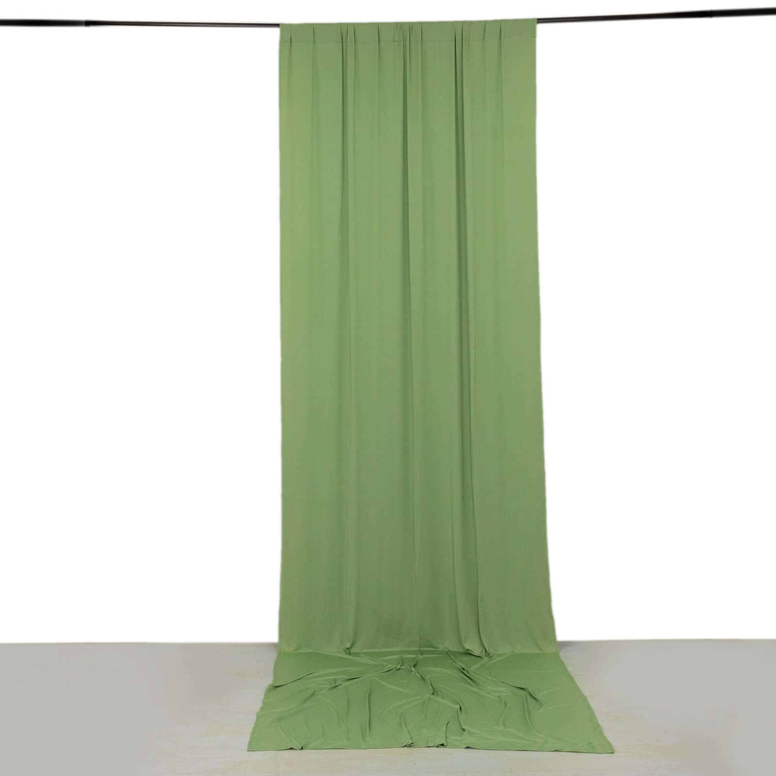 Sage Green 4 - Way Stretch Spandex Event Curtain Drapes, Wrinkle Free Backdrop Event Panel with Rod Pockets - 5ftx14ft - Bell Racket Store