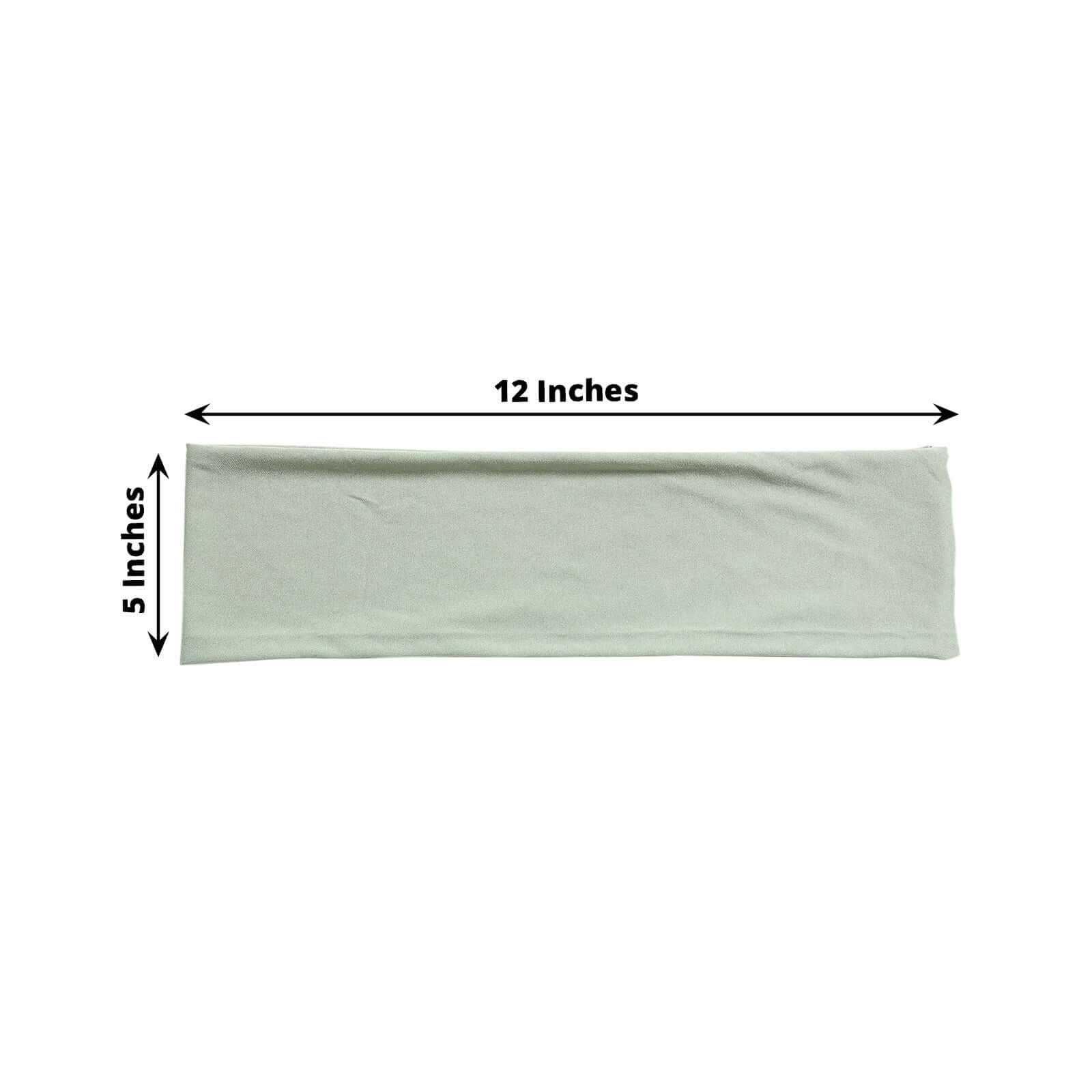 5 Pack Stretch Spandex Chair Sashes Sage Green - Fitted Finish Two Ply Heavy Duty Chair Bands 5"x12"