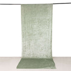 Sage Green Crushed Velvet Backdrop Curtain â€“ 5ft x 12ft Event Drape with Rod Pocket, Privacy Panel for Photo Booths & Events - Bell Racket Store
