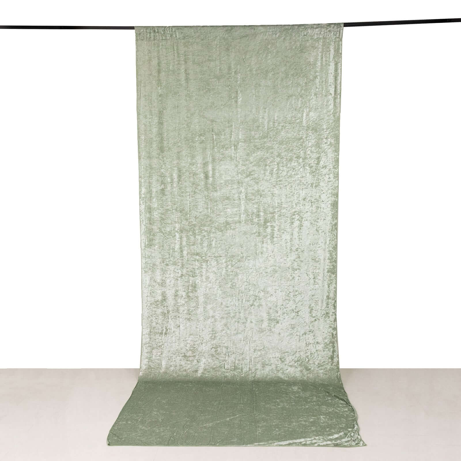 Sage Green Crushed Velvet Backdrop Curtain â€“ 5ft x 12ft Event Drape with Rod Pocket, Privacy Panel for Photo Booths & Events - Bell Racket Store