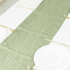 Taffeta 12"x108" Table Runner Sage Green - Accordion Crinkle Design