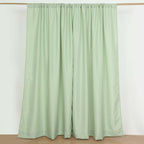 2 Pack Sage Green Polyester Event Curtain Drapes, 10ftx8ft Backdrop Event Panels With Rod Pockets 130 GSM