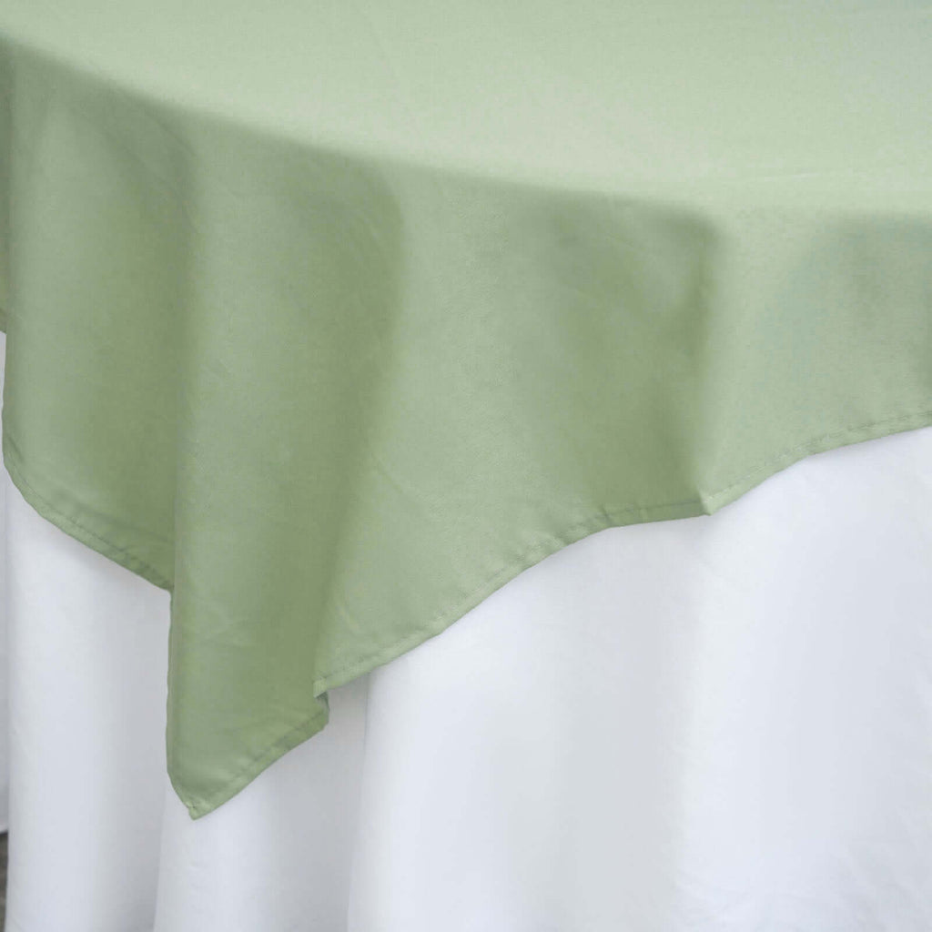Polyester 70"x70" Table Overlay Square Tablecloth Sage Green - Wrinkle-Resistant & Durable Table Cover