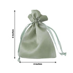 12 Pack 4"x6" Sage Green Satin Drawstring Wedding Party Favor Gift Bags