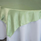 Satin 60"x60" Table Overlay Square Tablecloth Sage Green - Smooth Silky Touch Table Cover