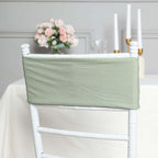 5 Pack Stretch Spandex Chair Sashes Sage Green - Fitted Finish Two Ply Heavy Duty Chair Bands 5"x12"