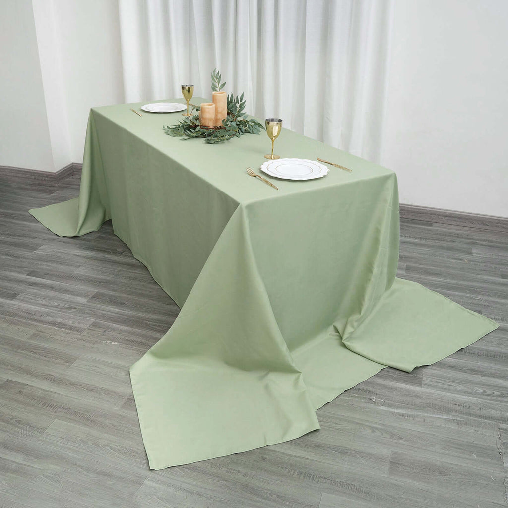 Polyester 90"x156" Rectangle Tablecloth Sage Green - Seamless Wrinkle-Resistant Table Cover