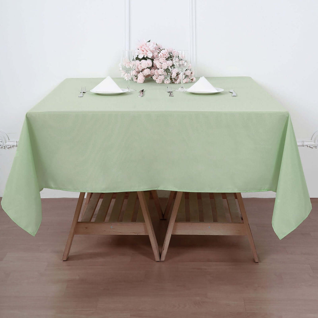 Polyester Square 70"x70" Tablecloth Sage Green - Wrinkle-Resistant & Durable Table Cover