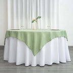 Polyester 70"x70" Table Overlay Square Tablecloth Sage Green - Wrinkle-Resistant & Durable Table Cover